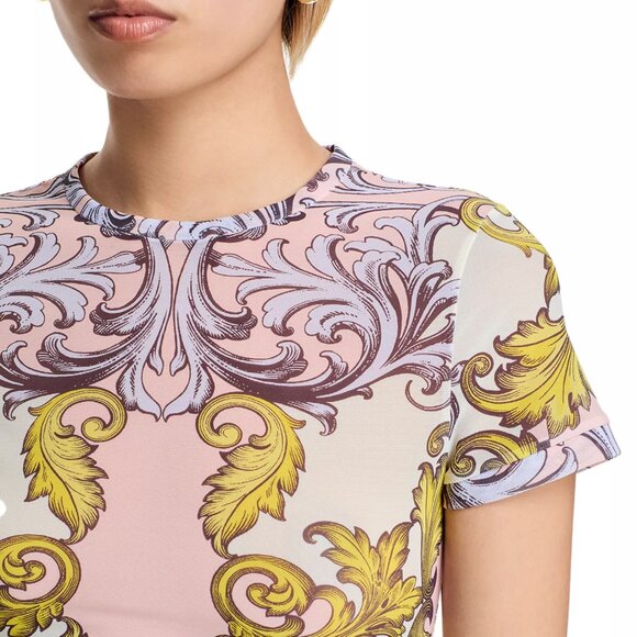 ALICE + OLIVIA DAYDREAMER PAISLEY TESS PASTEL PINK GOLD MESH TOP SHIRT SMALL S - Picture 4 of 16